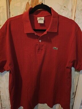 Lacoste Men's Red Classic Piqué Polo Shirt Size 6 (XL) Made in Peru